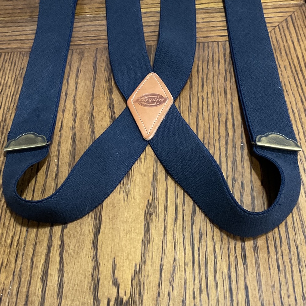 Dickies navy blue Suspenders with Brown Accent - Picture 2 of 7